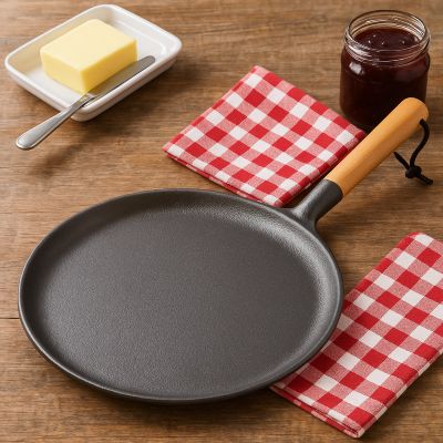 POELE A CREPES EN FONTE POUR INDUCTION 20 CM