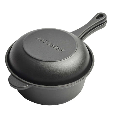 poele en fonte et casserole induction 2 en 1