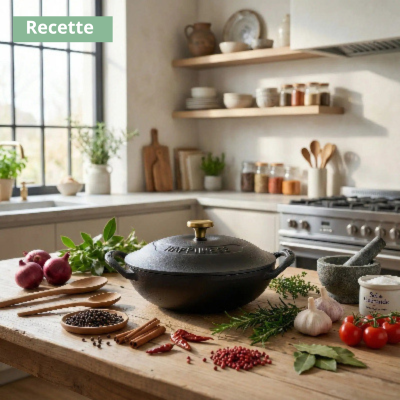 Recette en cocotte en fonte au four : Poulet rôti fondant