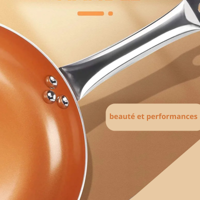 POELE INOX  REVETEMENT CERAMIQUE COMPATIBLE INDUCTION