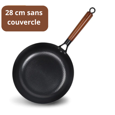 POELE EN FONTE NATURELLE 28 CM FAIT MAIN