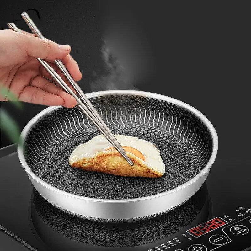 Poêle nid d’abeille inox 316 – Induction | 26 à 32 cm