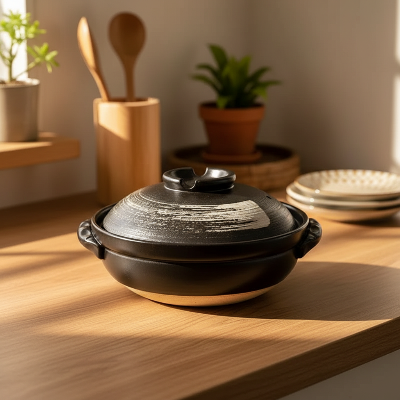 Cocotte en céramique avec couvercle - ambiance chaleureuse