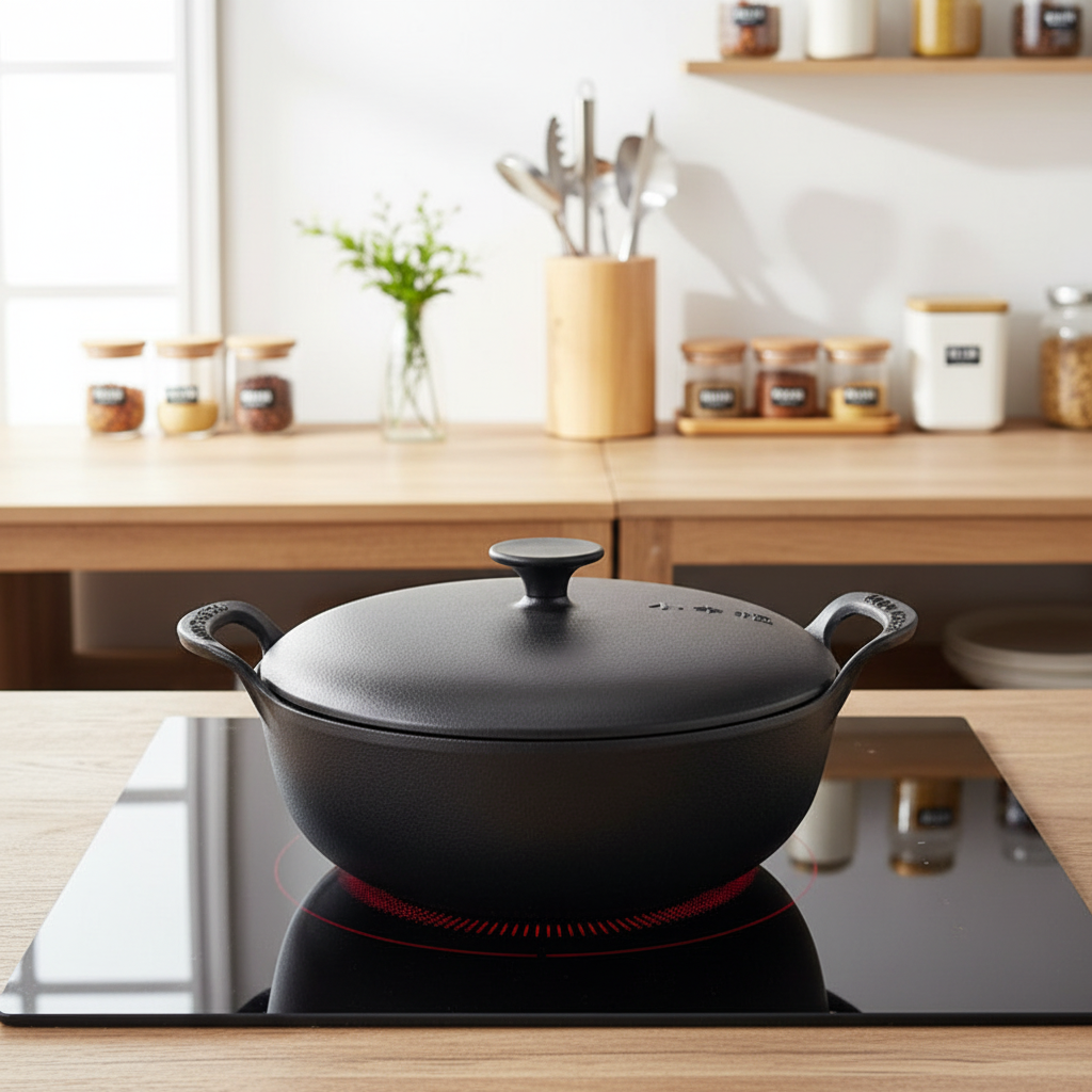 Cocotte sur induction avec couvercle