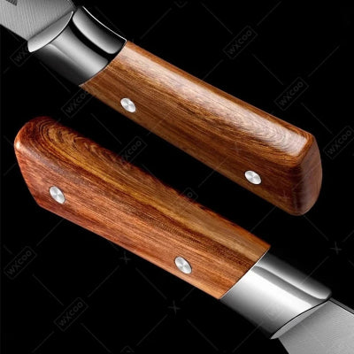 set de couteaux de cuisine zoom sur les manches en bois ergonomiques