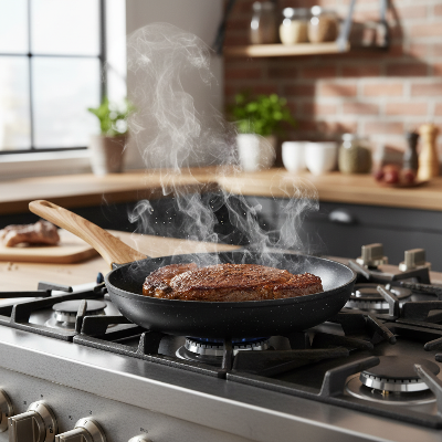 set de poêles polyvalentes cuisson viande juteuse