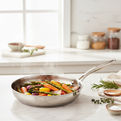 Inox et saveurs avec la poele inox 18 10