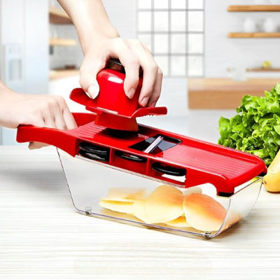 Mandoline cuisine avec bac de récupération