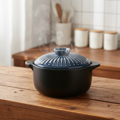 cocotte en céramique bleue 3L