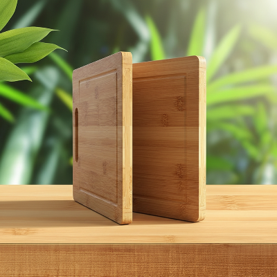 set de planches à découper en bambou sur le côté 