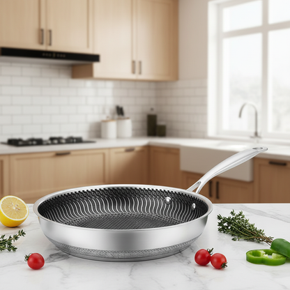 Poêle dans une cuisine chaleureuse