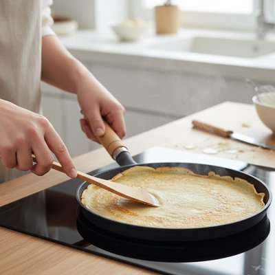 Poêle à crêpes cuisson crêpes sur induction 