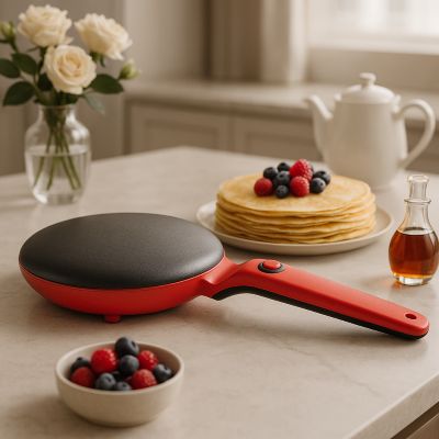 poele_a_crepes_electrique_moments_gourmands assiette de crepes et fruits rouges