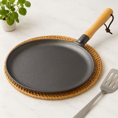 POELE A CREPES EN FONTE POUR INDUCTION 20 CM