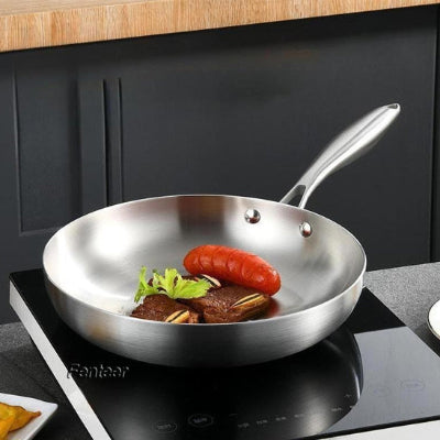 poele inox 18 10 cuisson saine compatible toutes sources de chaleur y compris induction